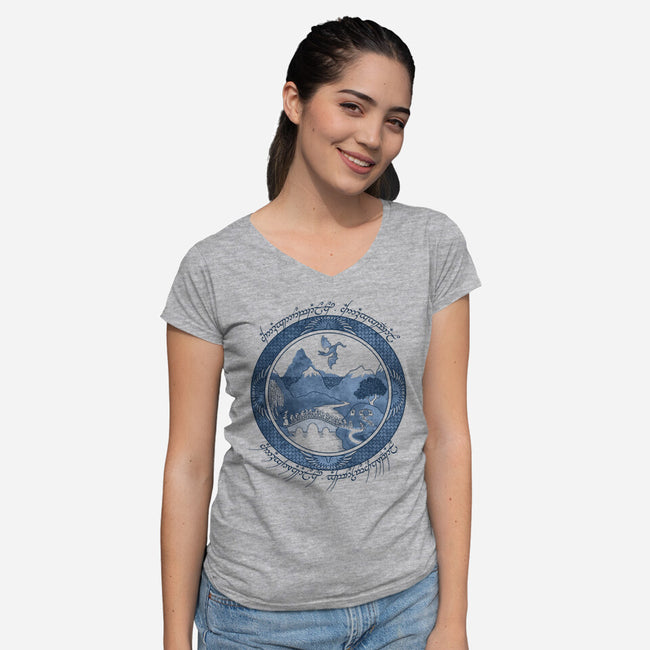 There and Back Again-womens v-neck tee-Joe Wright