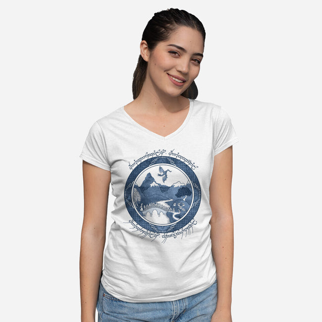 There and Back Again-womens v-neck tee-Joe Wright