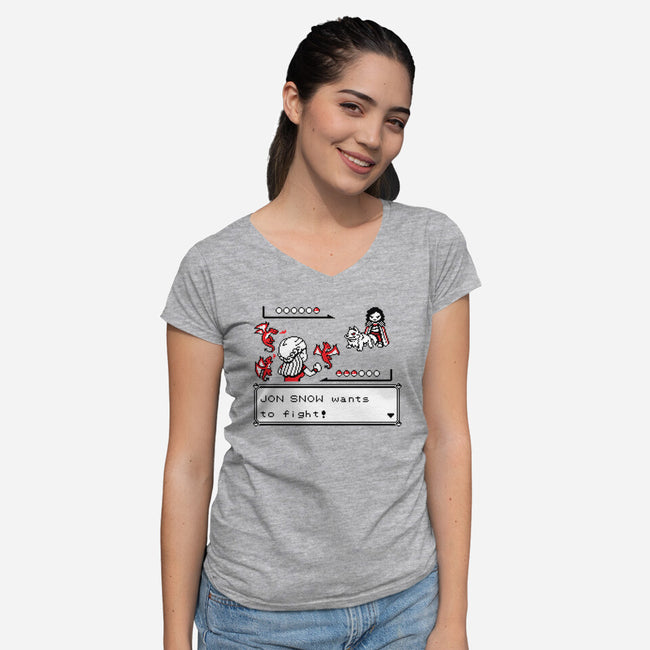Throne Battle-womens v-neck tee-Italiux