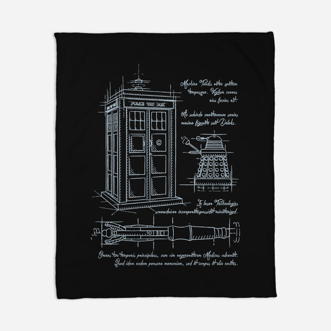 Time Travel Schematic-none fleece blanket-ducfrench