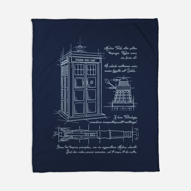 Time Travel Schematic-none fleece blanket-ducfrench