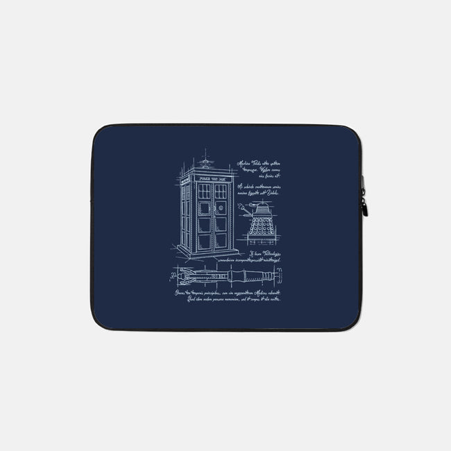 Time Travel Schematic-none zippered laptop sleeve-ducfrench