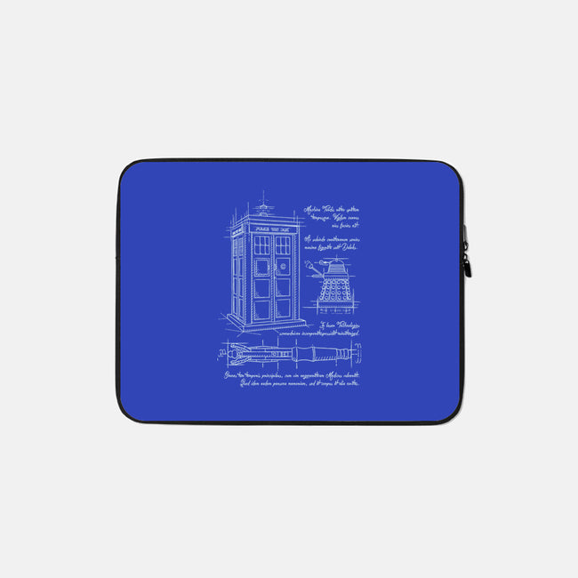 Time Travel Schematic-none zippered laptop sleeve-ducfrench