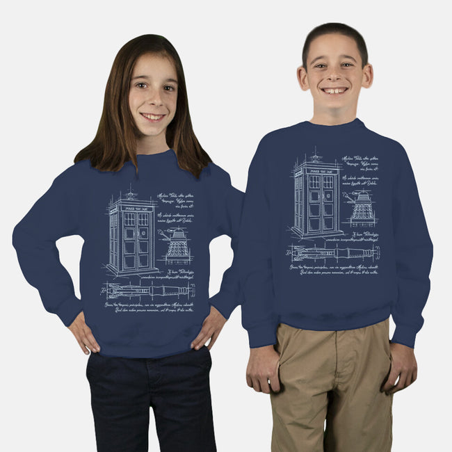 Time Travel Schematic-youth crew neck sweatshirt-ducfrench