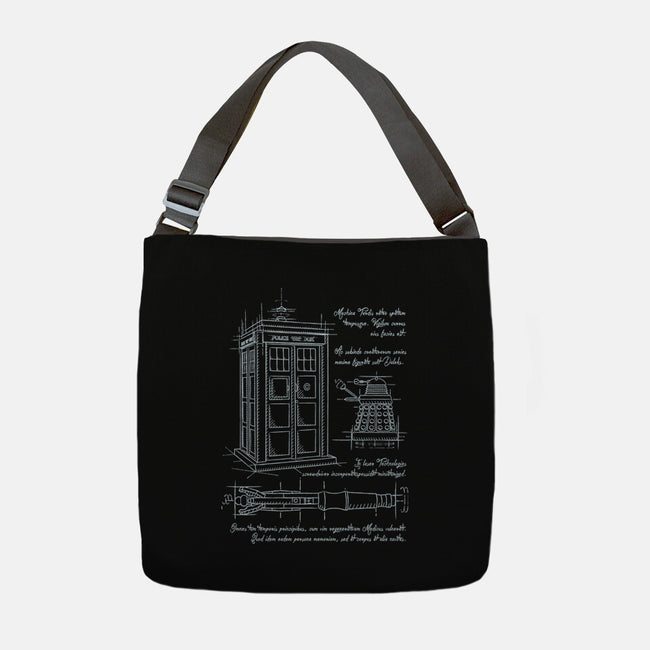 Time Travel Schematic-none adjustable tote-ducfrench