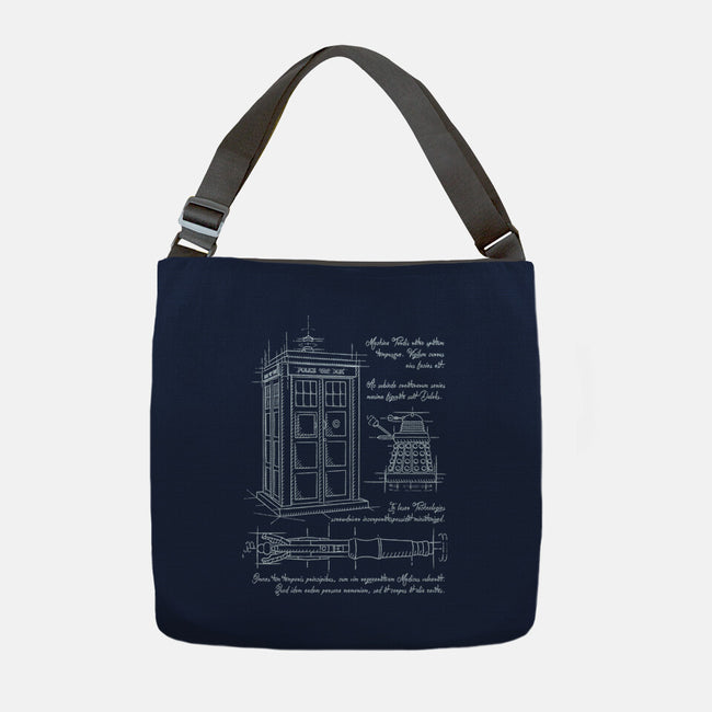 Time Travel Schematic-none adjustable tote-ducfrench