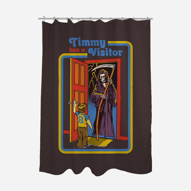 Timmy Has A Visitor-none polyester shower curtain-Steven Rhodes