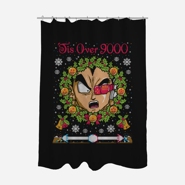 Tis Over 9000-none polyester shower curtain-CoD Designs
