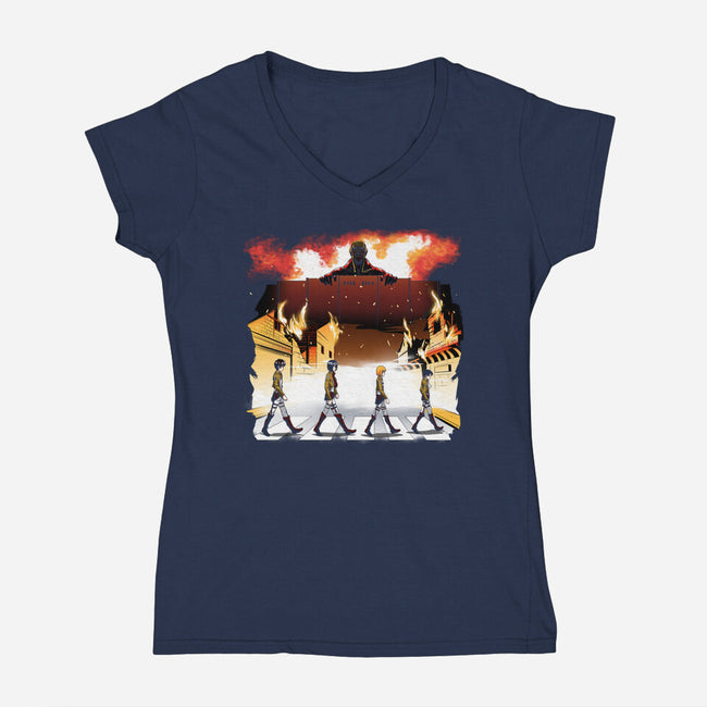 Titan's Road-womens v-neck tee-Coinbox Tees