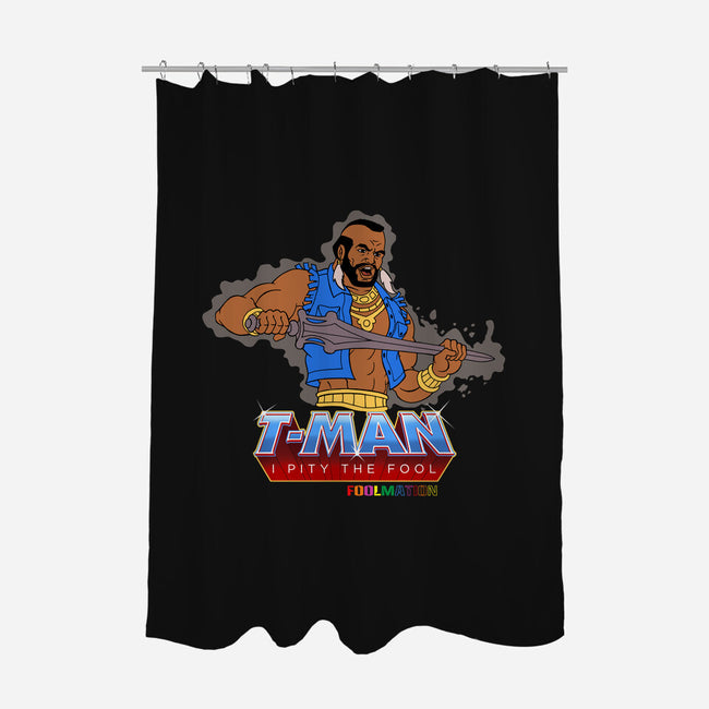 T-Man-none polyester shower curtain-tomkurzanski