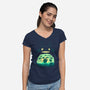 Totoro and His Umbrella-womens v-neck tee-Arashi-Yuka