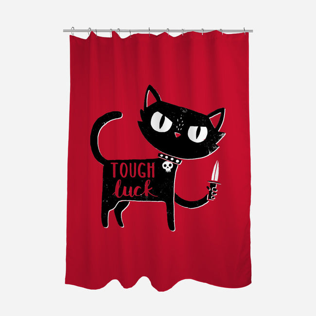 Tough Luck-none polyester shower curtain-DinoMike