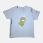 T-Rex Tries Biking-baby basic tee-queenmob
