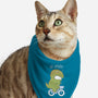 T-Rex Tries Biking-cat bandana pet collar-queenmob