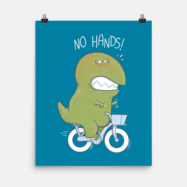 T-Rex Tries Biking-none matte poster-queenmob