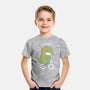 T-Rex Tries Biking-youth basic tee-queenmob