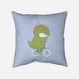 T-Rex Tries Biking-none removable cover throw pillow-queenmob
