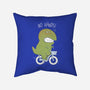 T-Rex Tries Biking-none removable cover throw pillow-queenmob