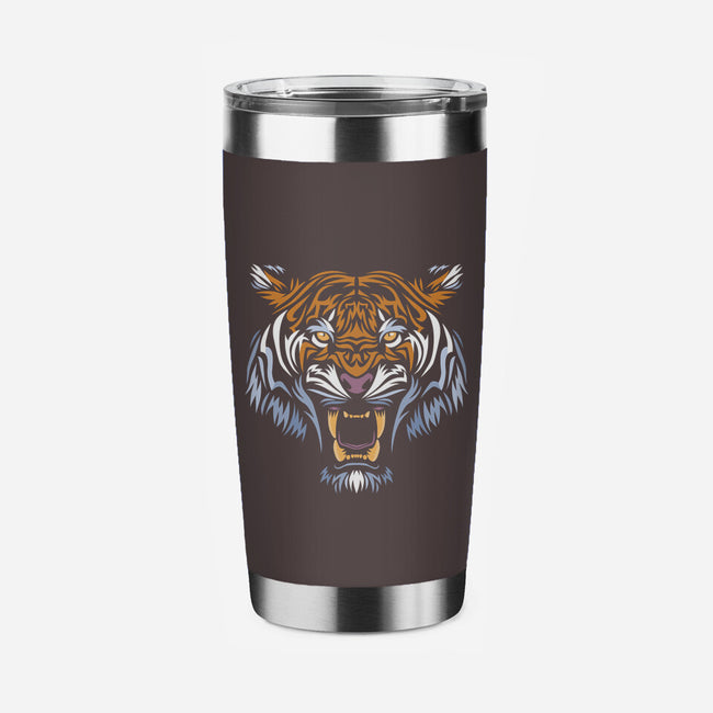 Tribal Face Tiger-none stainless steel tumbler drinkware-albertocubatas