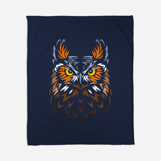 Tribal Owl-none fleece blanket-albertocubatas