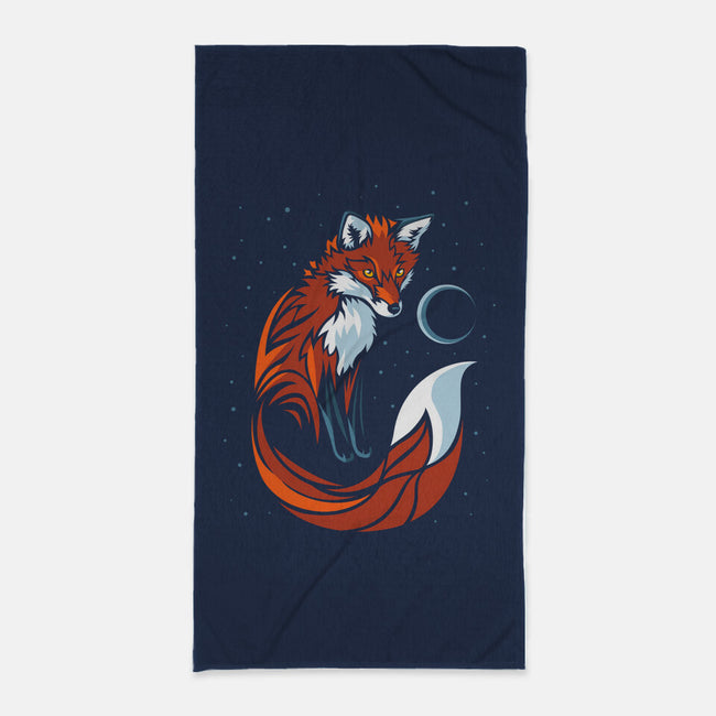 Tribal Tail Fox-none beach towel-albertocubatas