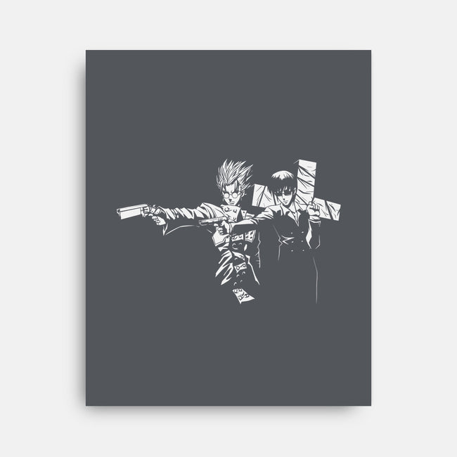 Trigun Fiction-none stretched canvas-Coinbox Tees