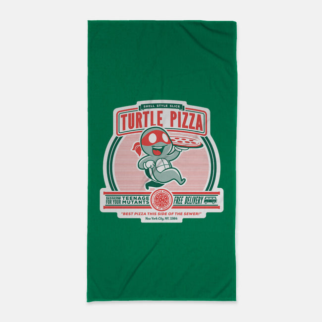Turtle Pizza-none beach towel-owlhaus