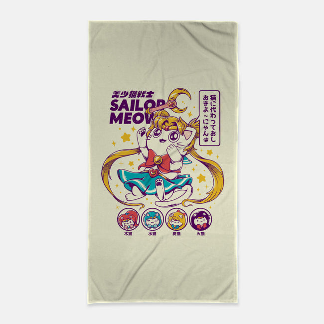 Sailor Meow-none beach towel-ilustrata
