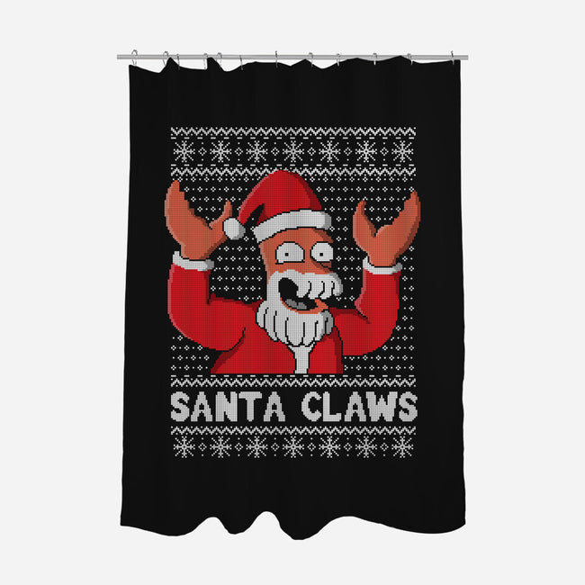 Santa Claws-none polyester shower curtain-NemiMakeit