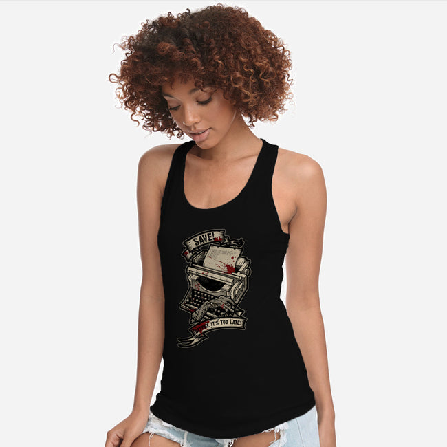Save Point 2-womens racerback tank-Letter_Q