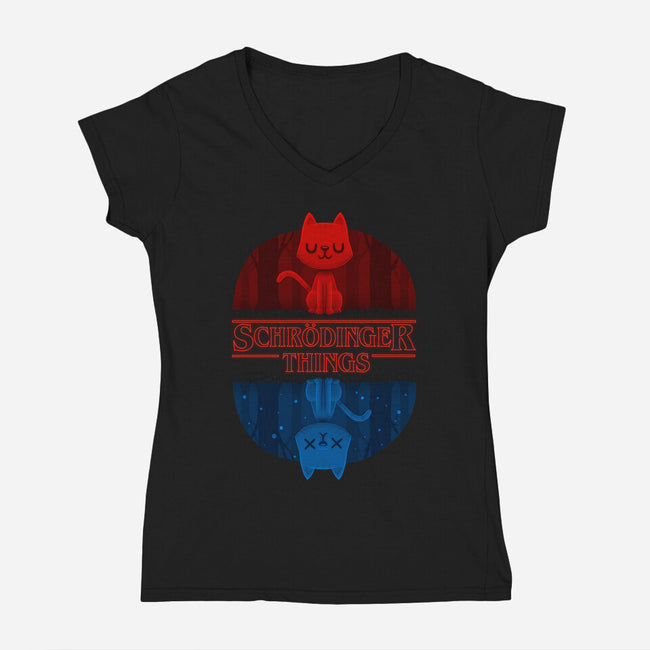 Schrodinger Things-womens v-neck tee-IdeasConPatatas