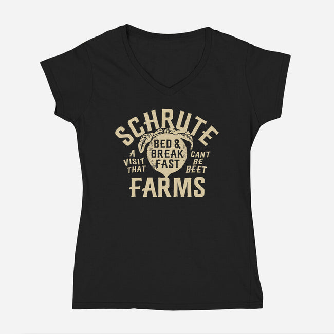 Schrute Farms-womens v-neck tee-AJ Paglia