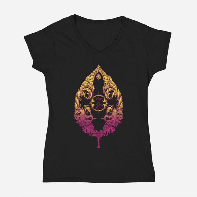 Serenity Victoriana-womens v-neck tee-sixamcrisis