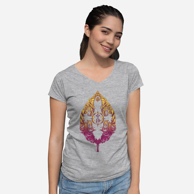 Serenity Victoriana-womens v-neck tee-sixamcrisis