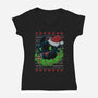 Silent Night Fury-womens v-neck tee-Bamboota