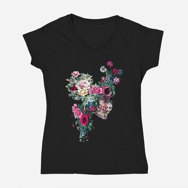 SKULL VII-womens v-neck tee-RizaPeker