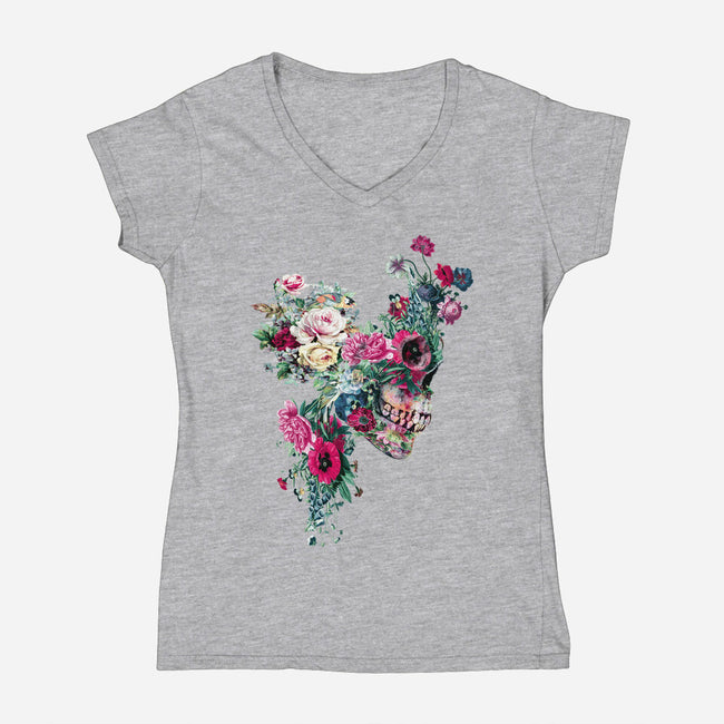 SKULL VII-womens v-neck tee-RizaPeker