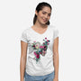 SKULL VII-womens v-neck tee-RizaPeker
