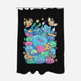 Slime Party-none polyester shower curtain-TechraNova