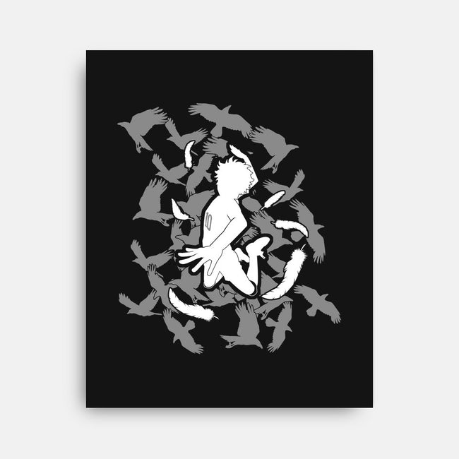 Soaring Crow-none stretched canvas-TerminalNerd