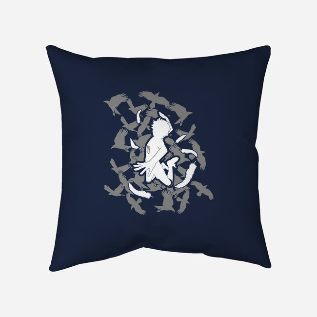 Soaring Crow-none removable cover throw pillow-TerminalNerd