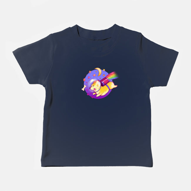 Space Corgi-baby basic tee-MeganLara