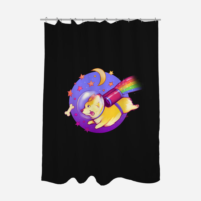 Space Corgi-none polyester shower curtain-MeganLara