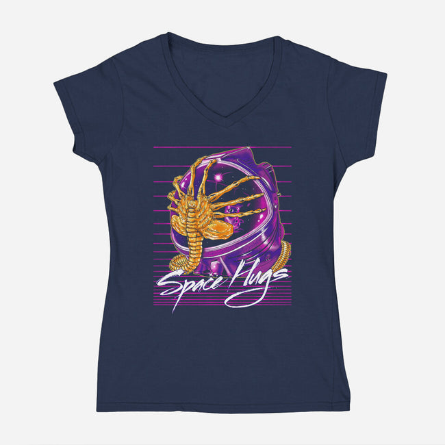 Space Hugs-womens v-neck tee-zerobriant