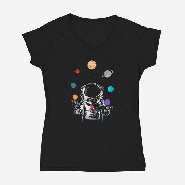 Space Juggler-womens v-neck tee-SokolSelmani