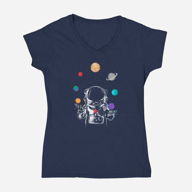 Space Juggler-womens v-neck tee-SokolSelmani