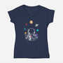 Space Juggler-womens v-neck tee-SokolSelmani