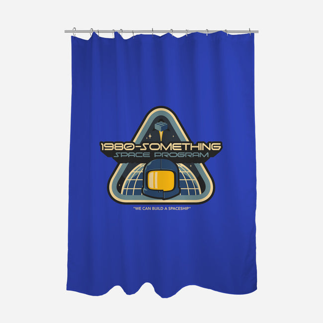 SPACESHIP!-none polyester shower curtain-chocopants