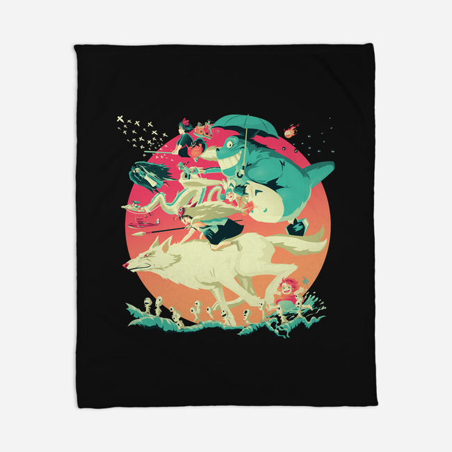 Spirited Race-none fleece blanket-El Black Bat