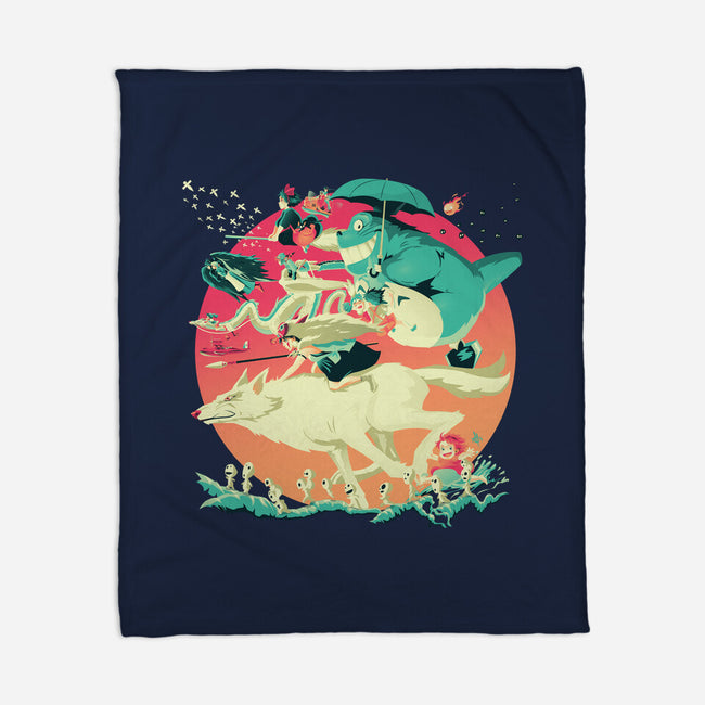 Spirited Race-none fleece blanket-El Black Bat